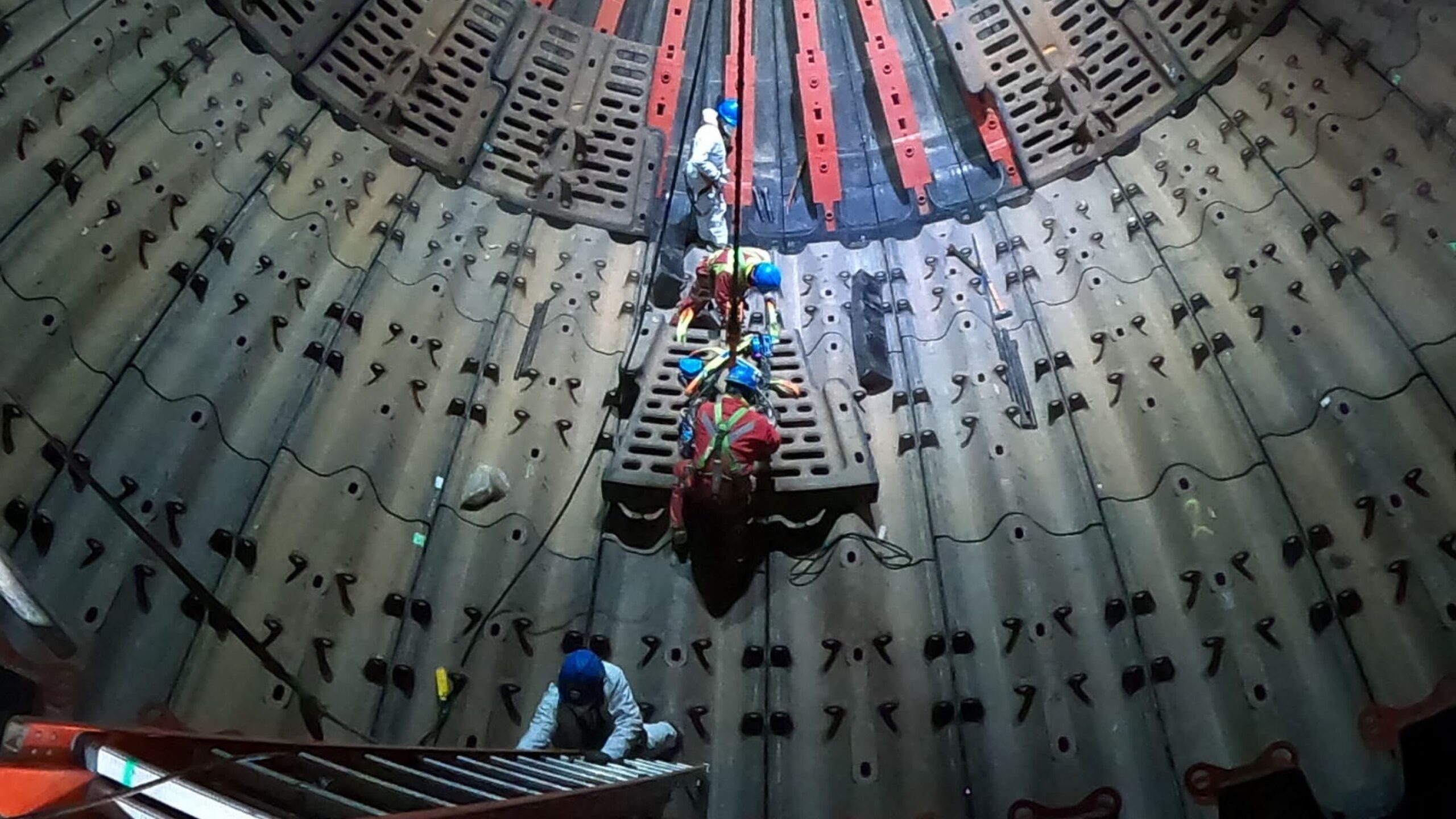 QB2 workers inside
