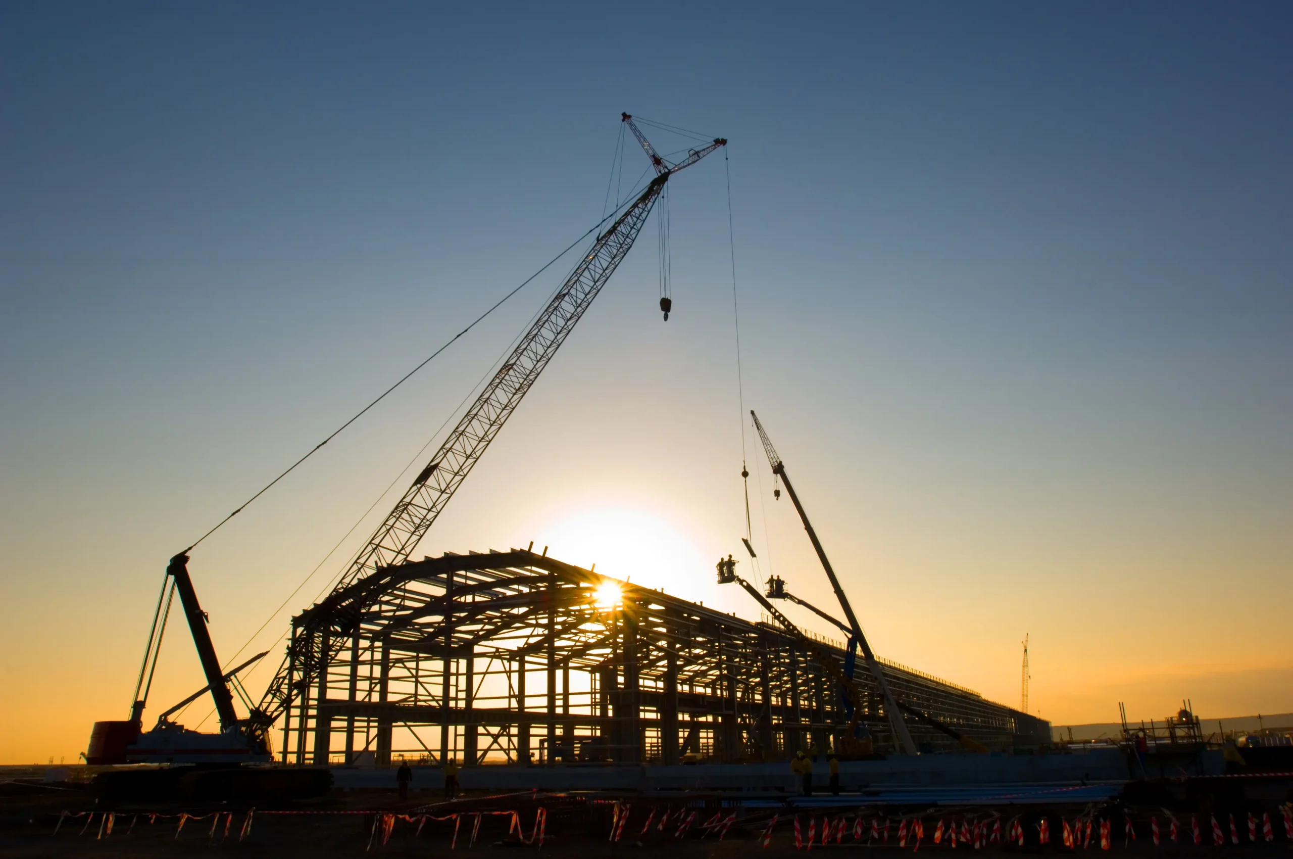 Sunrise over Potroom B at the Sohar Aluminum Smelter project in Oman.