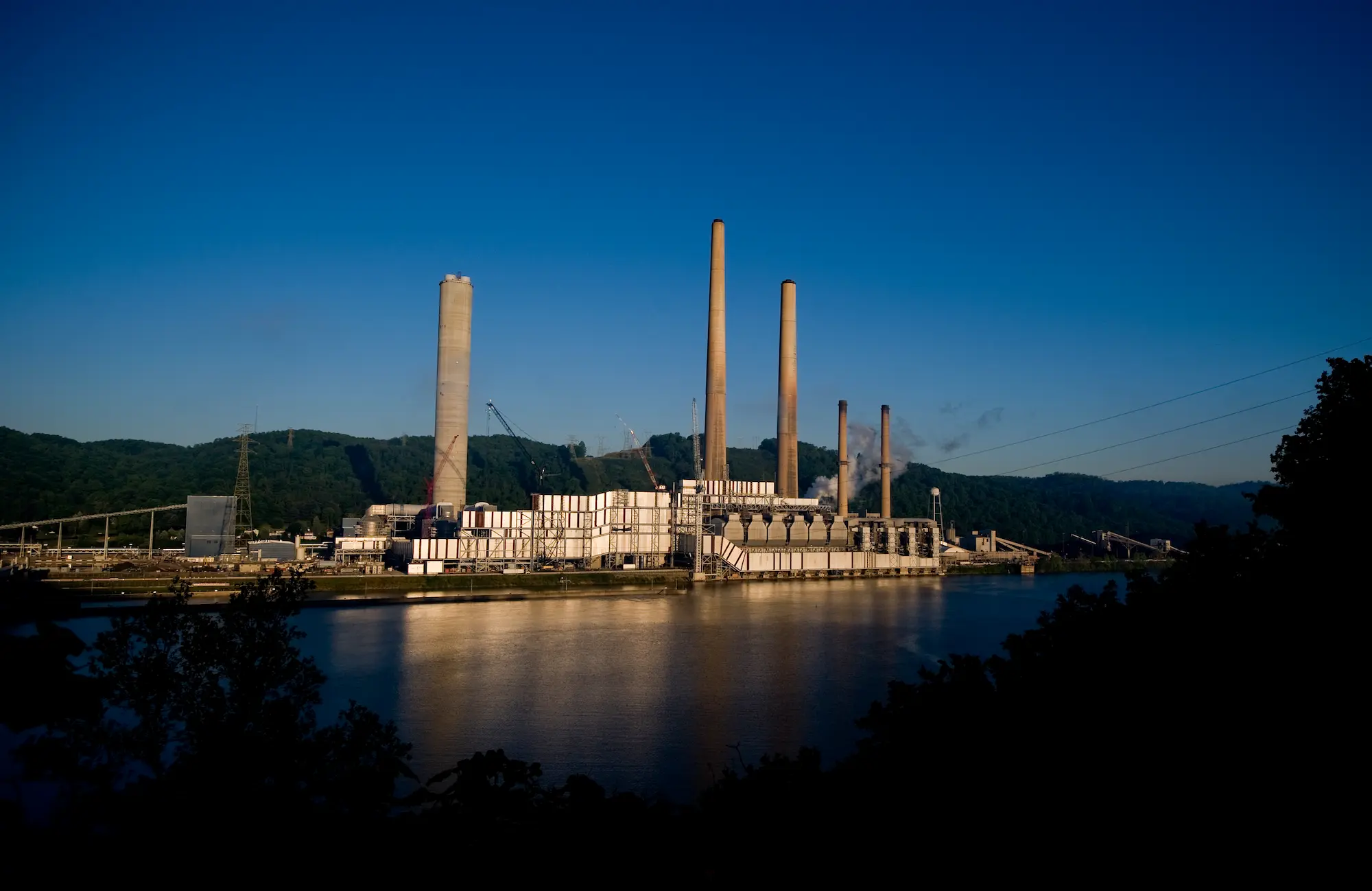 Exterior view of Sammis Air Quality Plant across a river.
