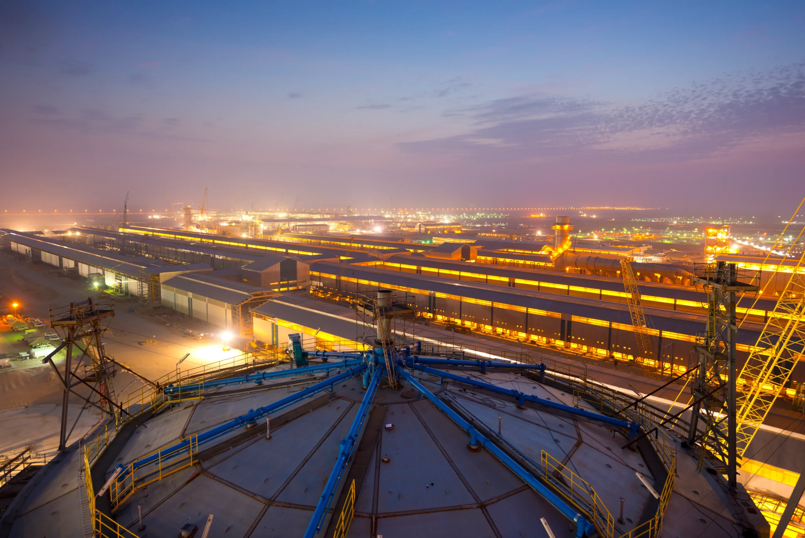 Ras Al Khair Smelter alumina silo and Potrooms D to A.