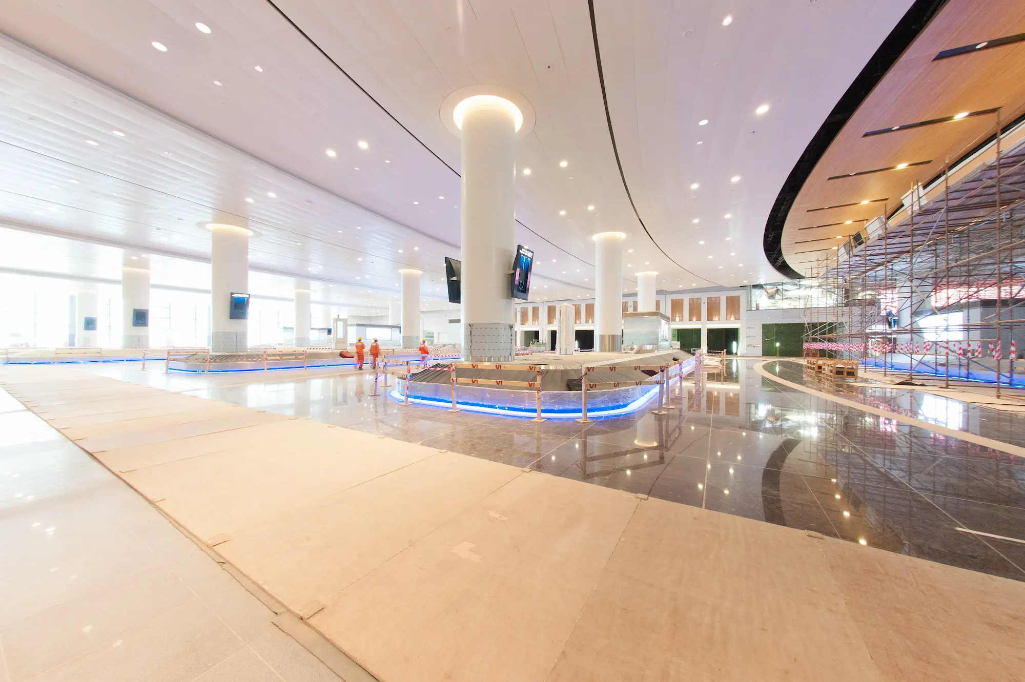 Muscat International Airport baggage reclaim hall under construction.