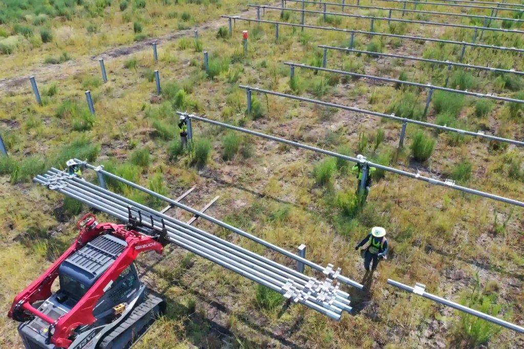 Installation of trackers at cutlass solar 2 site