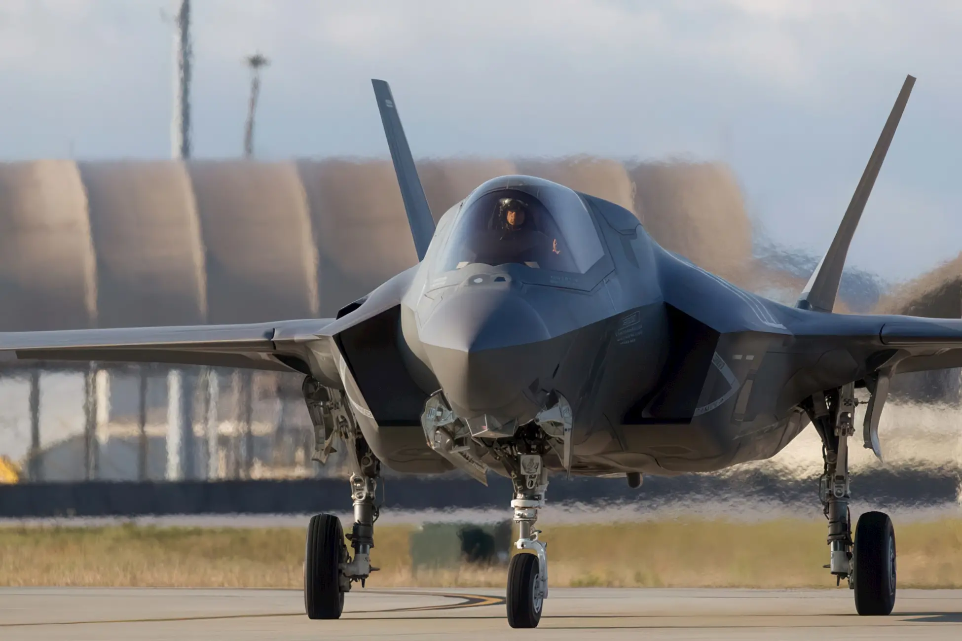 Lightning jet plane preparing to take off