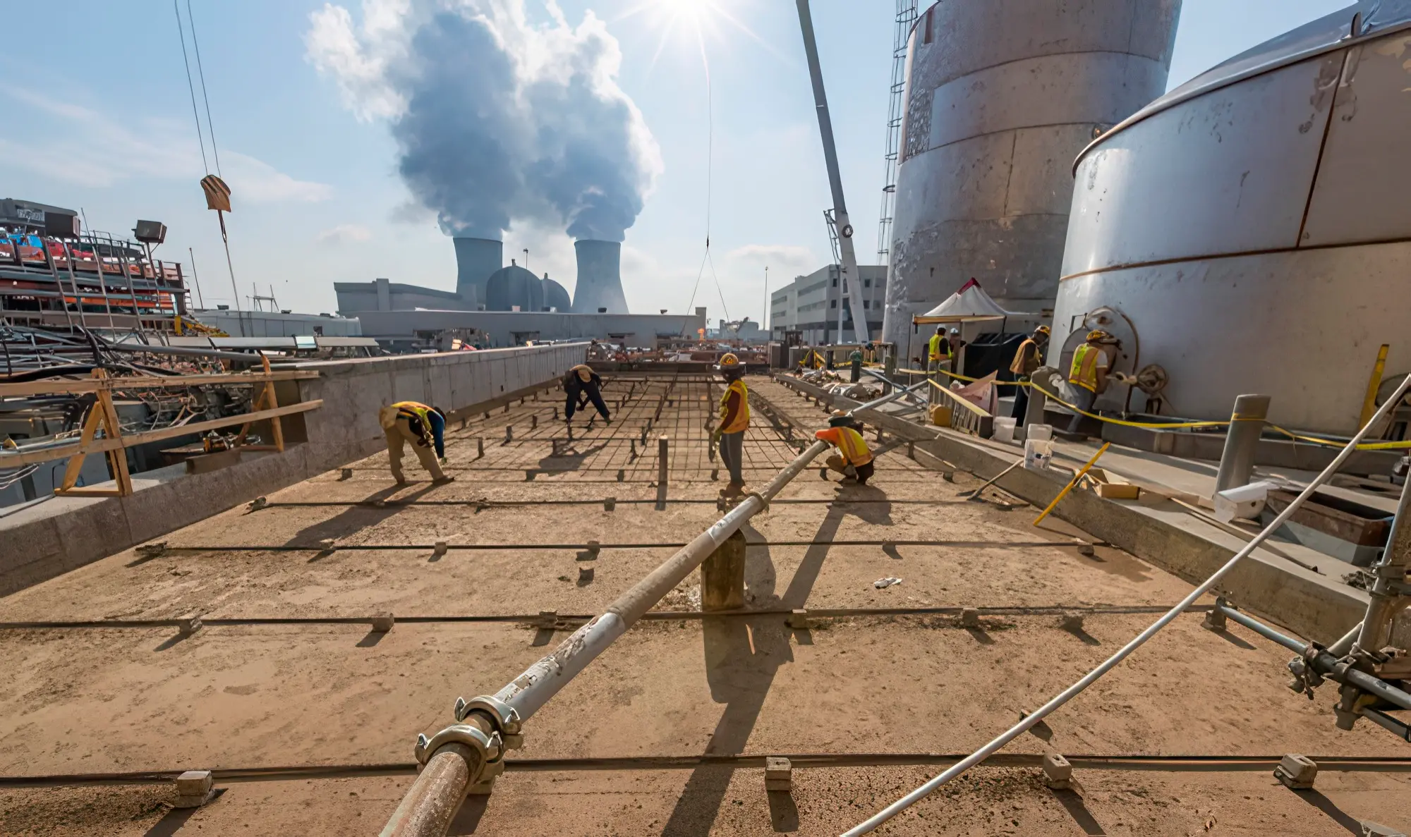 Unit 3 ramp structure progress at Plant Vogtle.